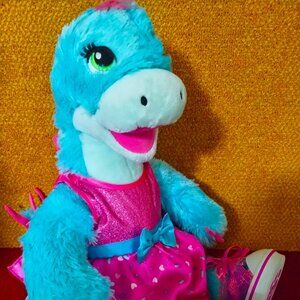🦕B.A.B Turquoise Stegosaurus Soft Toy | Pink Dress & Sneakers✨(Pre-owned)